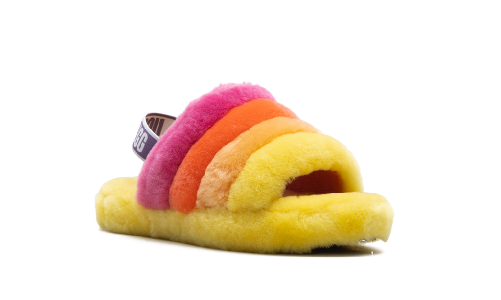 UGG GRADE SCHOOL Fluff Yeah Slide GS "Yellow Rainbow" 1116157K YRNB 1116157K YRNB from Stadium Goods