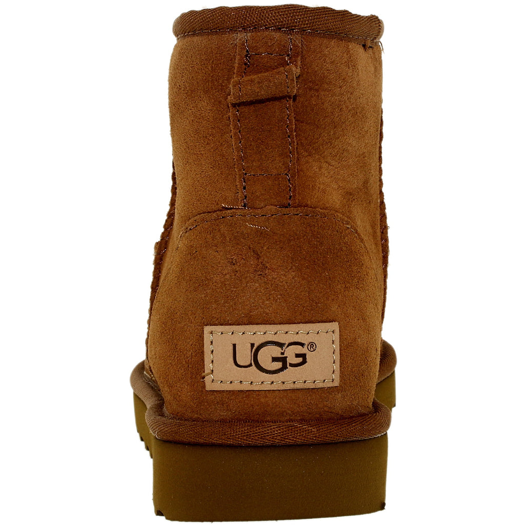 Ugg Women's Classic Mini II Leather Chestnut Ankle-High Suede Boot - 7M