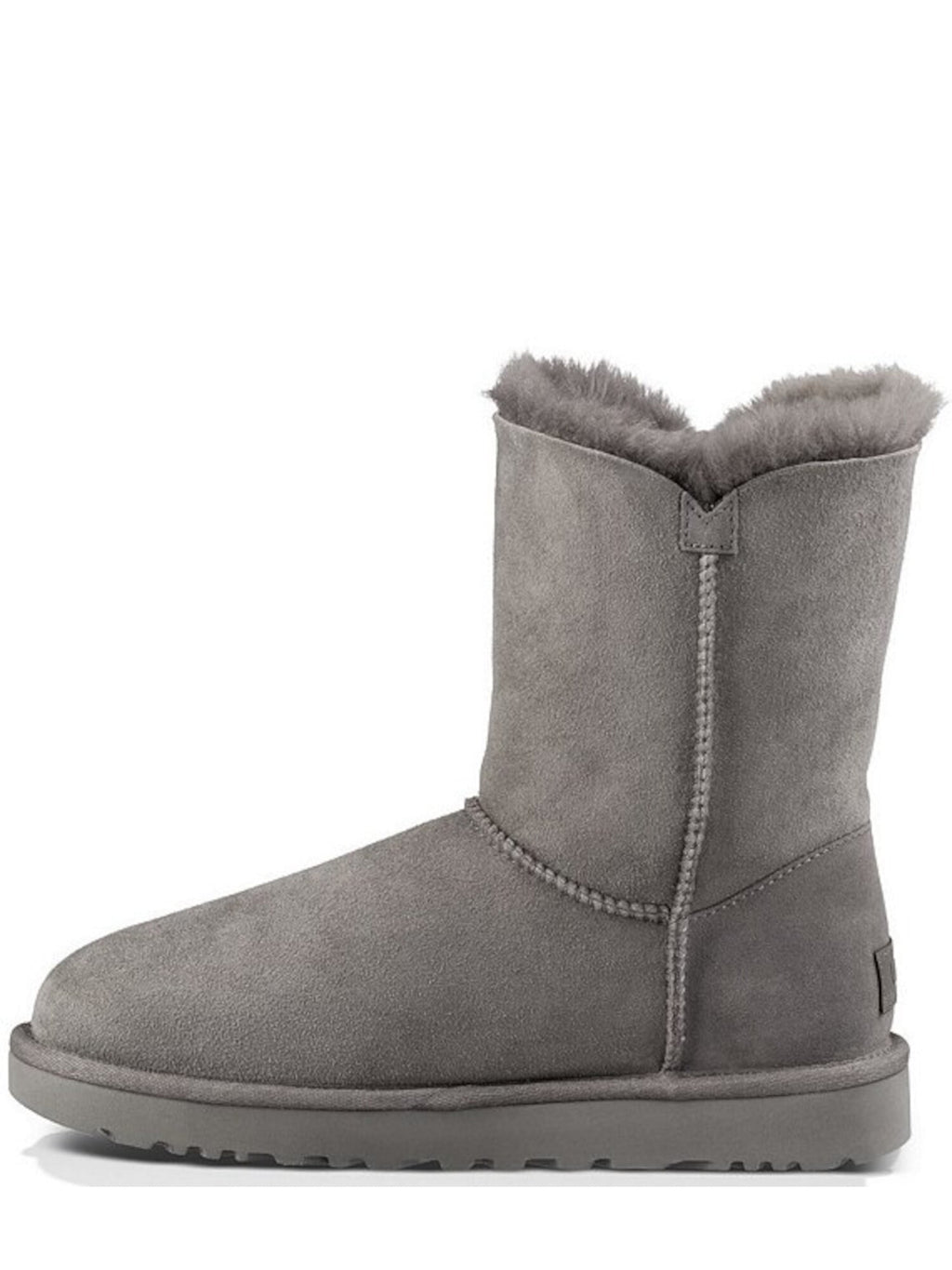 UGG Womens Grey Gray Cushioned Bailey Button Ii Leather Snow Boots 5