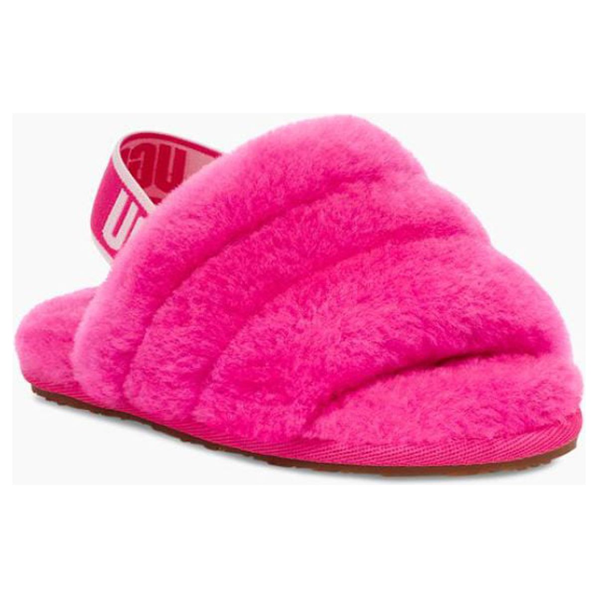 UGG Toddler Girls Pink Sheepskin Fluff Yeah Slides