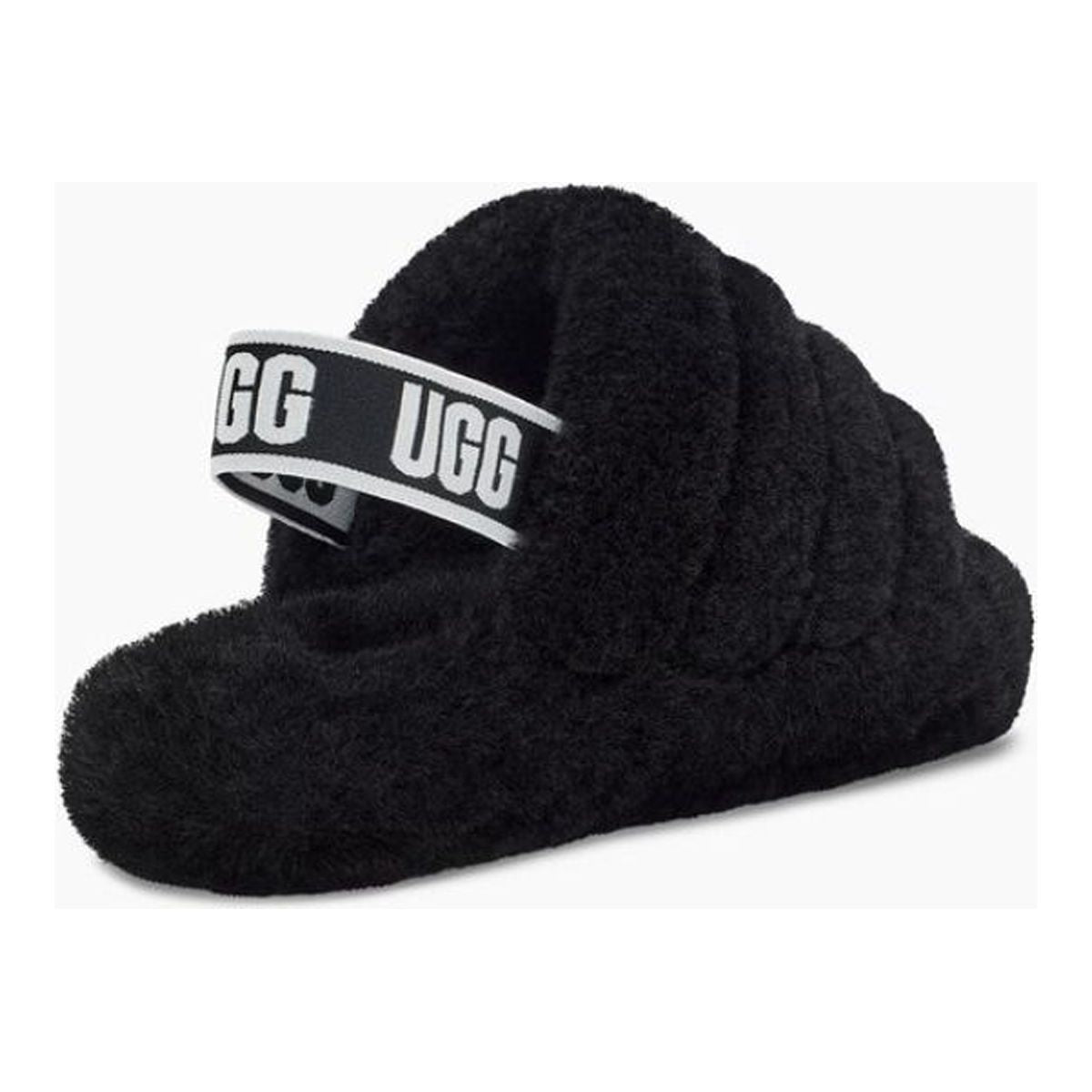 UGG Big Kids' Fluff Yeah Slide in Black, 13 US