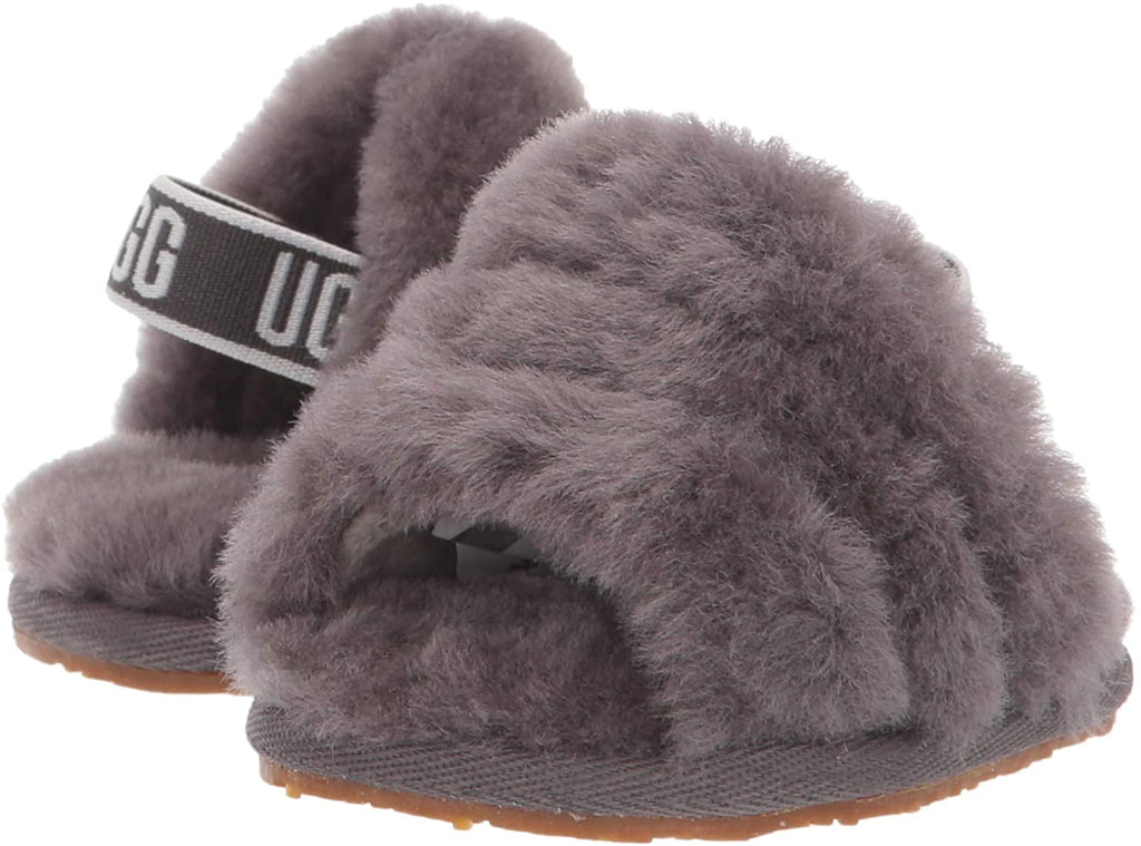 UGG Toddlers' Fluff Yeah Slide in Charcoal, 6 US