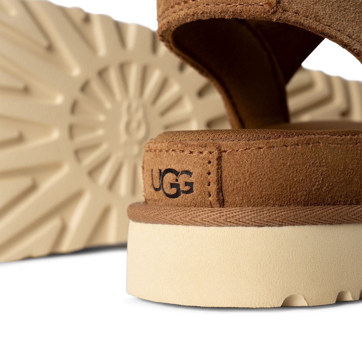 UGG Women's Goldenstar Ultra-Cush Sandal Suede Chestnut - 1136783-CHE