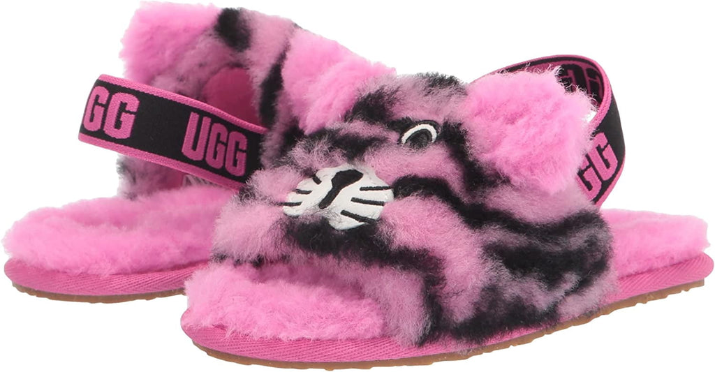 Toddler's UGG Fluff Yeah Slide Tiger Stuffie Carnation (1124940T-CRNT) - 10