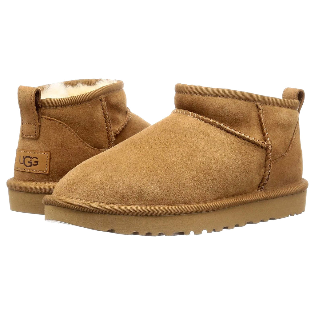 UGG Classic Ultra Mini Boot Suede Womens Shoes Size 10, Color: Chestnut
