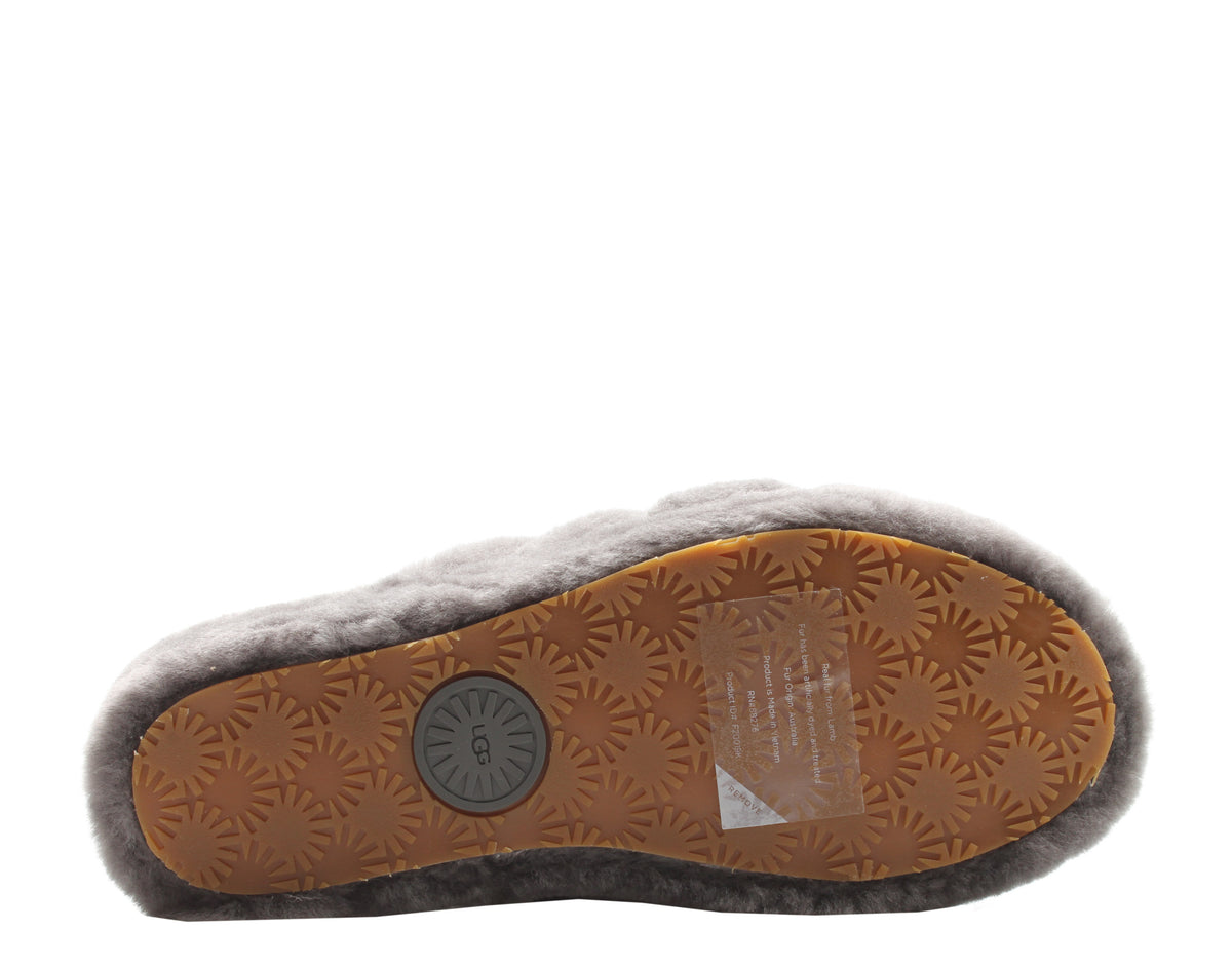 UGG Women's Fluff Yeah Slide in Charcoal, 11 US
