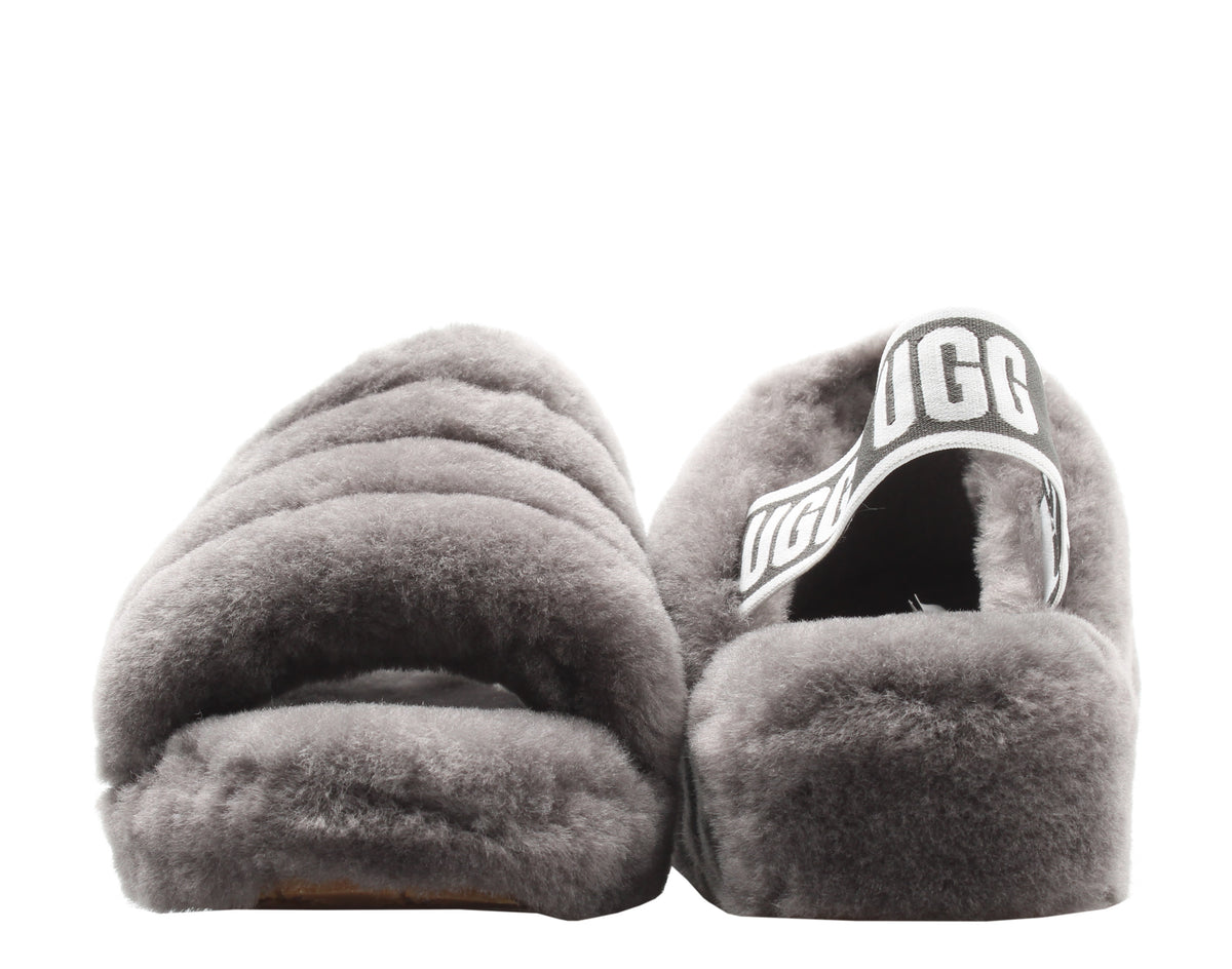 UGG Women's Fluff Yeah Slide in Charcoal, 11 US
