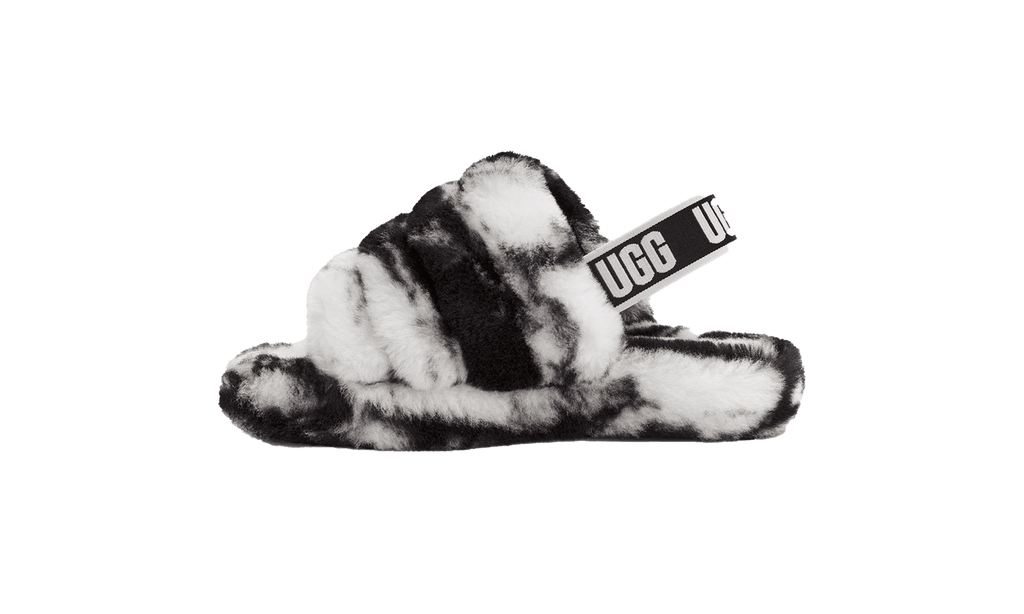 UGG GRADE SCHOOL Kids FLUFF YEAH SLIDE "White" 1123636K BLK 1123636K BLK from Stadium Goods
