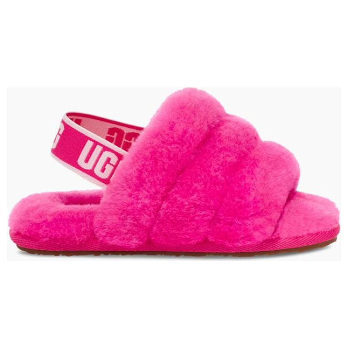 UGG Toddler Girls Pink Sheepskin Fluff Yeah Slides