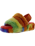 Women's UGG Fluff Yeah Slide Cali Collage Rainbow Stripes (1120002-RSTR) - 5