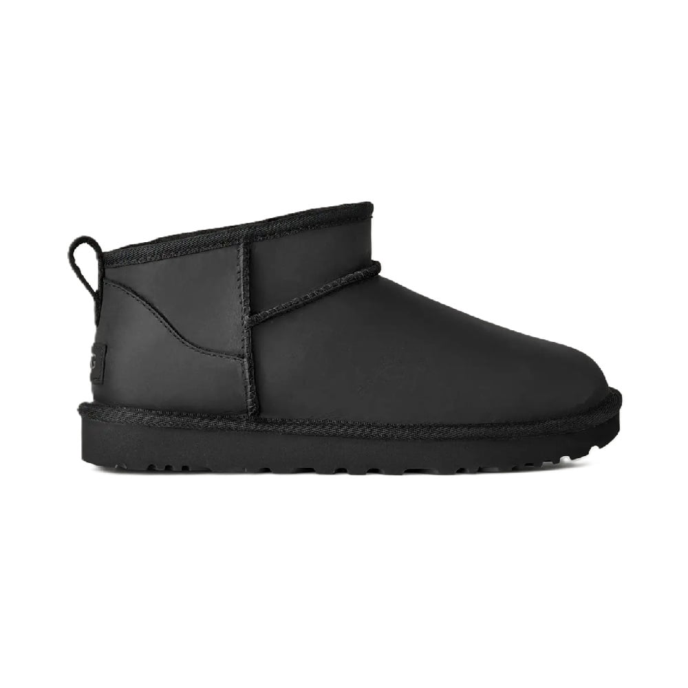 Women's UGG Classic Ultra Mini Leather Boot Black (1174210-BLK) - 6