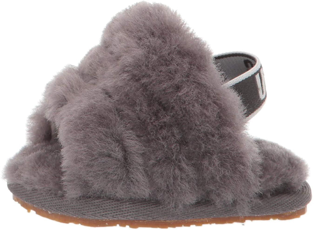 UGG Toddlers' Fluff Yeah Slide in Charcoal, 6 US