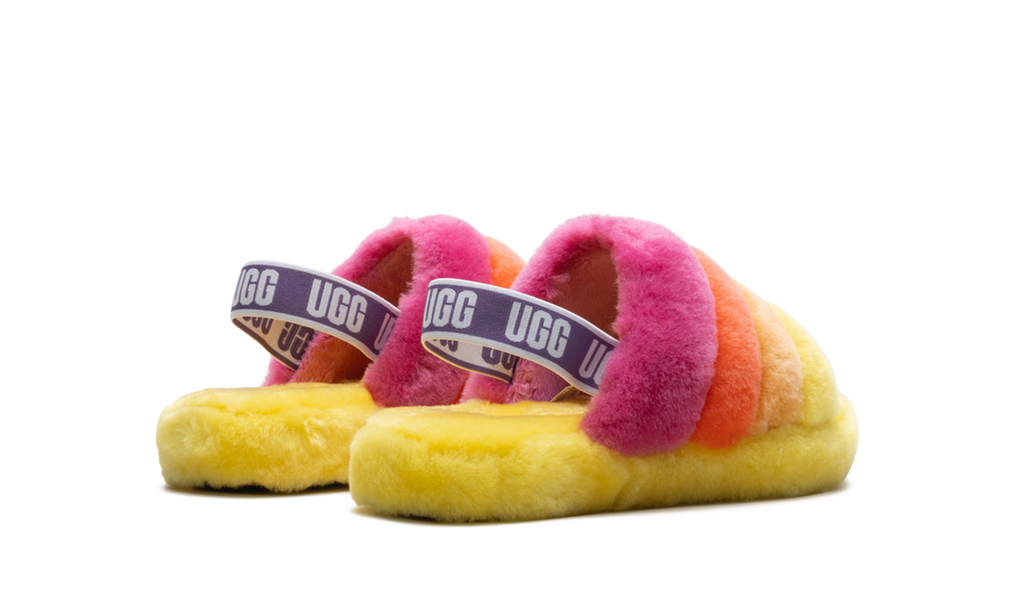 UGG GRADE SCHOOL Fluff Yeah Slide GS "Yellow Rainbow" 1116157K YRNB 1116157K YRNB from Stadium Goods
