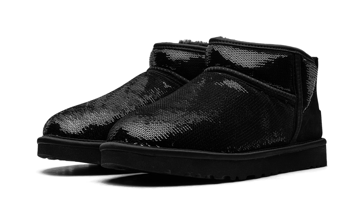 UGG WOMENS Classic Ultra Mini Boot Womens "Mirror Ball Black" 1151616 BLK 1151616 BLK from Stadium Goods