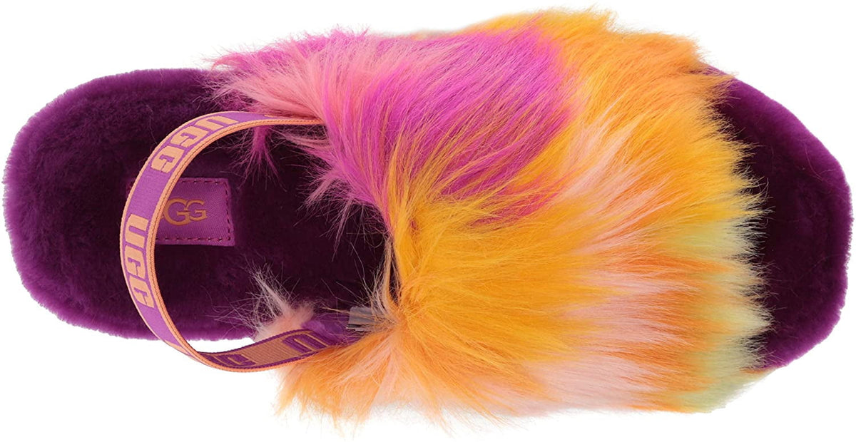 UGG Unisex-Child K Fluff Yeah Slide Tie Dye Slipper Big Kid 8-12 Years 5 Big Kid Berrylicious