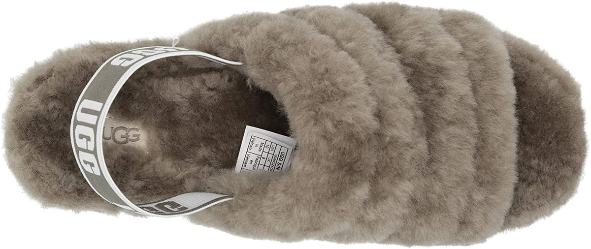 UGG Womens Fluff Yeah Slide Slipper 12 Burnt Olive