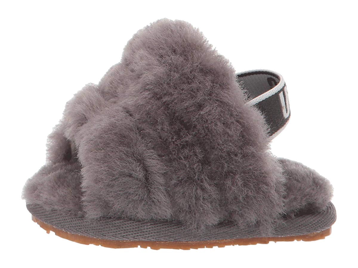 Infant UGG Fluff Yeah Slide Charcoal (1098577I-CHRC) - 3